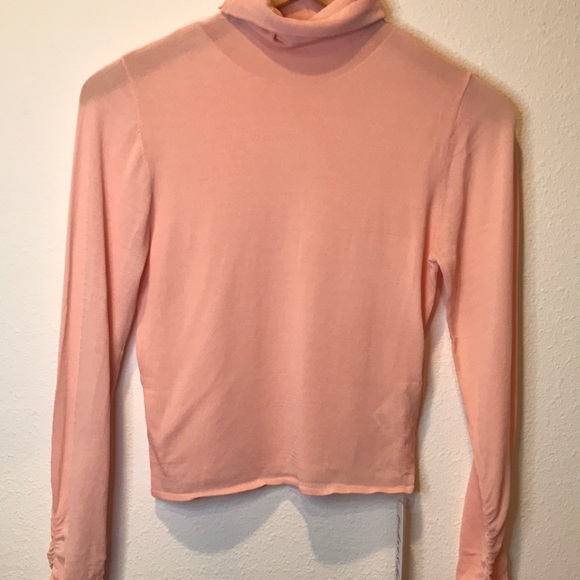 For Love and Lemons Sadie Turtleneck Pink Sheer NWT - Picture 2 of 3